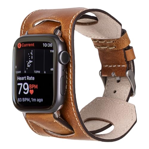 HARDISTON Leather Cuff Watch Band for Apple Watch 42mm