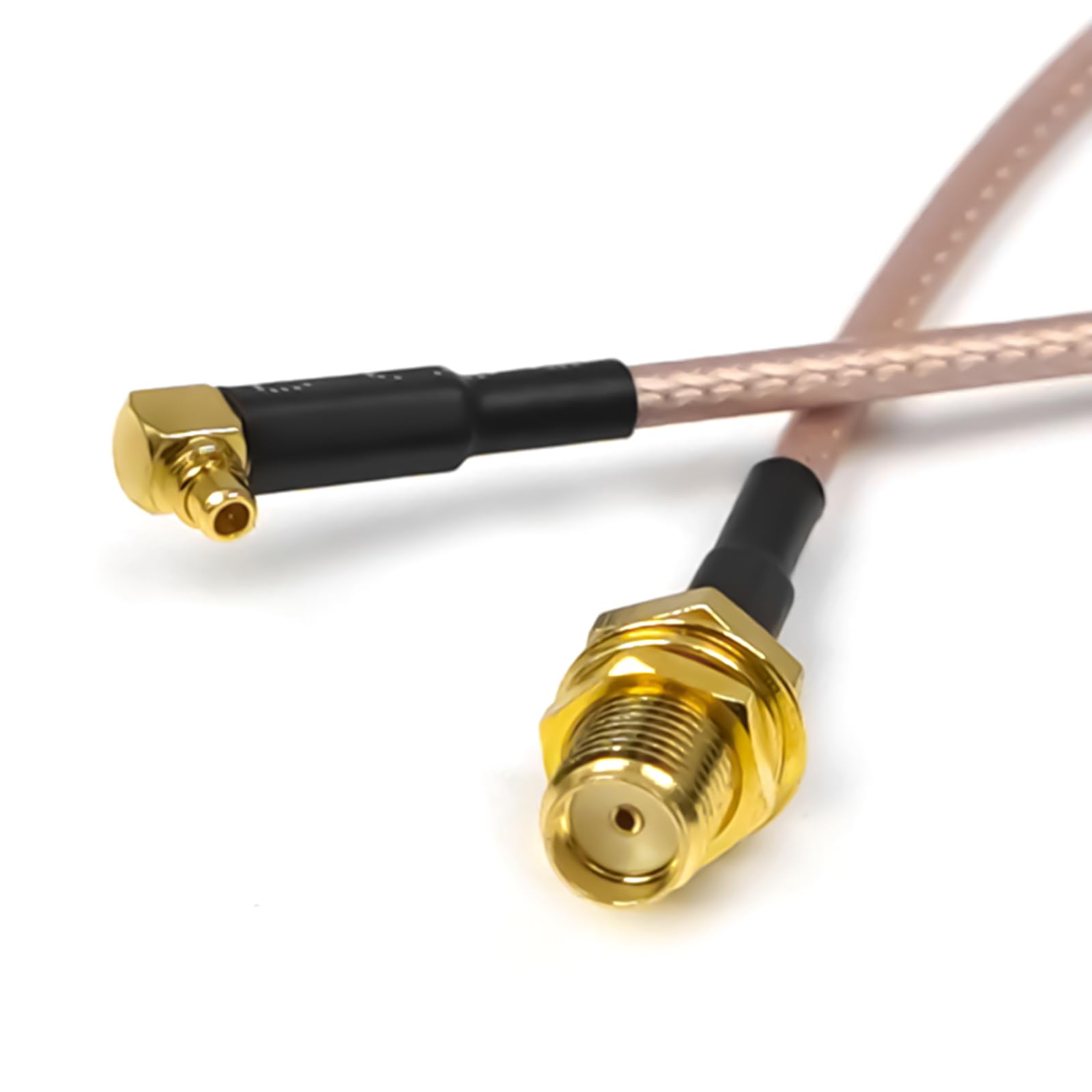 Kabel antenowy MMCX SMA Pigtail, kątowy kabel koncentryczny MMCX męski do żeńskiego SMA, RG316 Low Loss 6 cali (15 cm) 90 stopni MMC X do SM A, przedłużacz do radia CB, drona FPV, routera