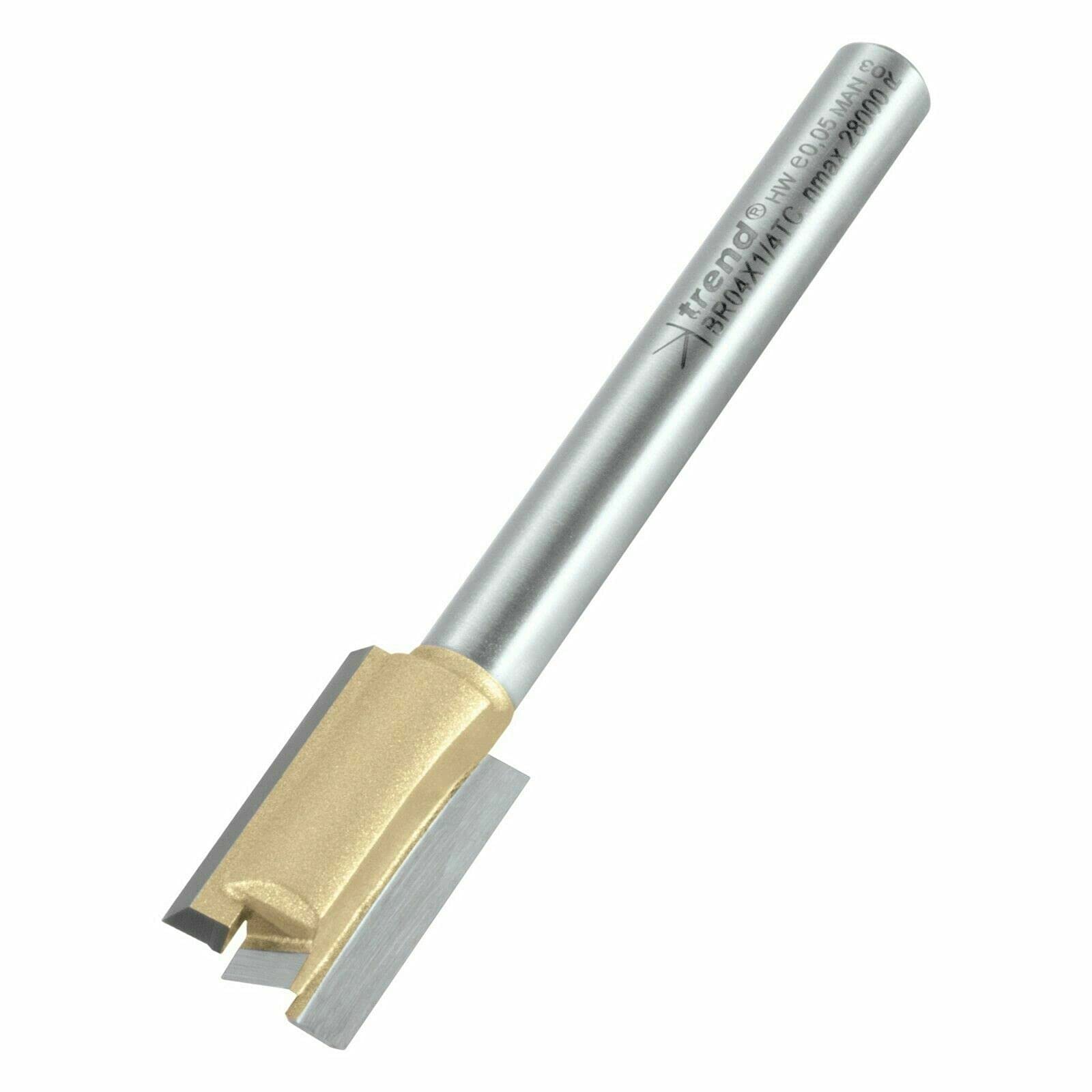 Hinge Recess Cutter 2-Flute Carpentry Woodworking 12mm BR04X1/4TC Trend Tools