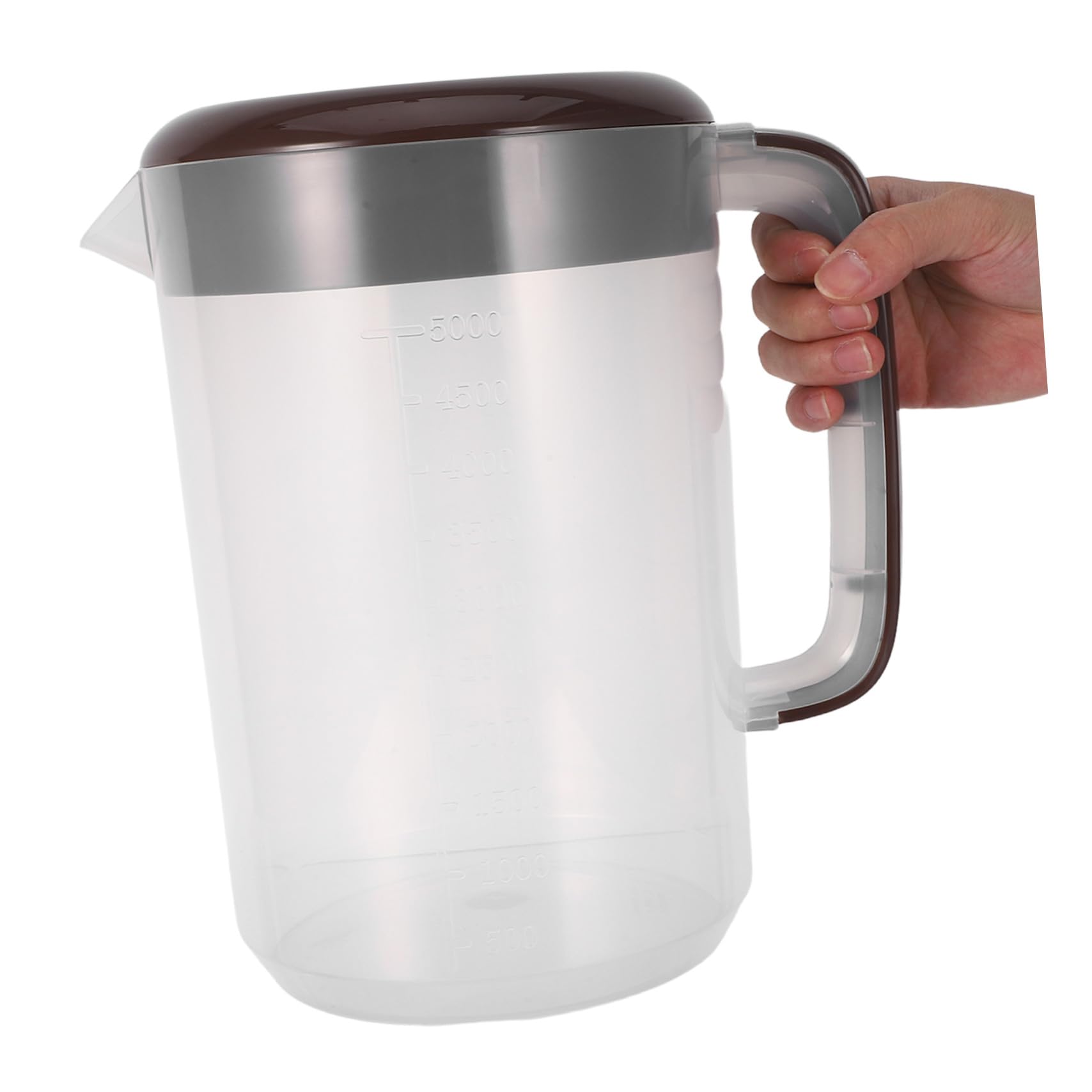 Ciieeo Kunststoff Wasserkrug mit Deckel 5 Liter Pp Material Messskala Kühlschrankkrug für Kalte Getränke Saftkrug mit Großem Fassungsvermögen und Verdicktem Design