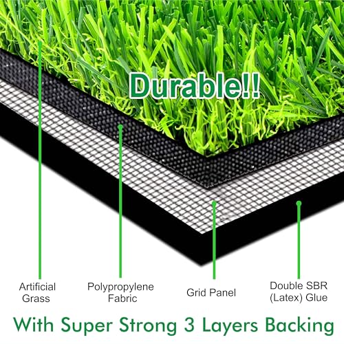 Image of Yellow Weaves High Density Artificial Grass Carpet Mat for Balcony, Lawn, Door (Green, 6.5 X 8 Feet)
