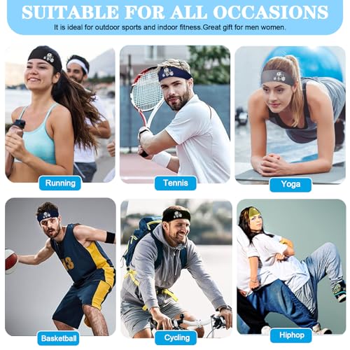 Image of 3pcs Sweat Bands Headbands Men Sweatbands Headbands for Women Christian CrossSports Running
