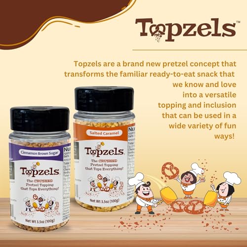 Image of Ice Cream & Dessert Toppings By Topzels, Sweet Combo - Includes Two Flavors | 3.5 Oz (Pack of 2) | No Artificial Flavors, Colors or Preservatives, Crushed Pretzels, Adds Crunch & Bold Flavor