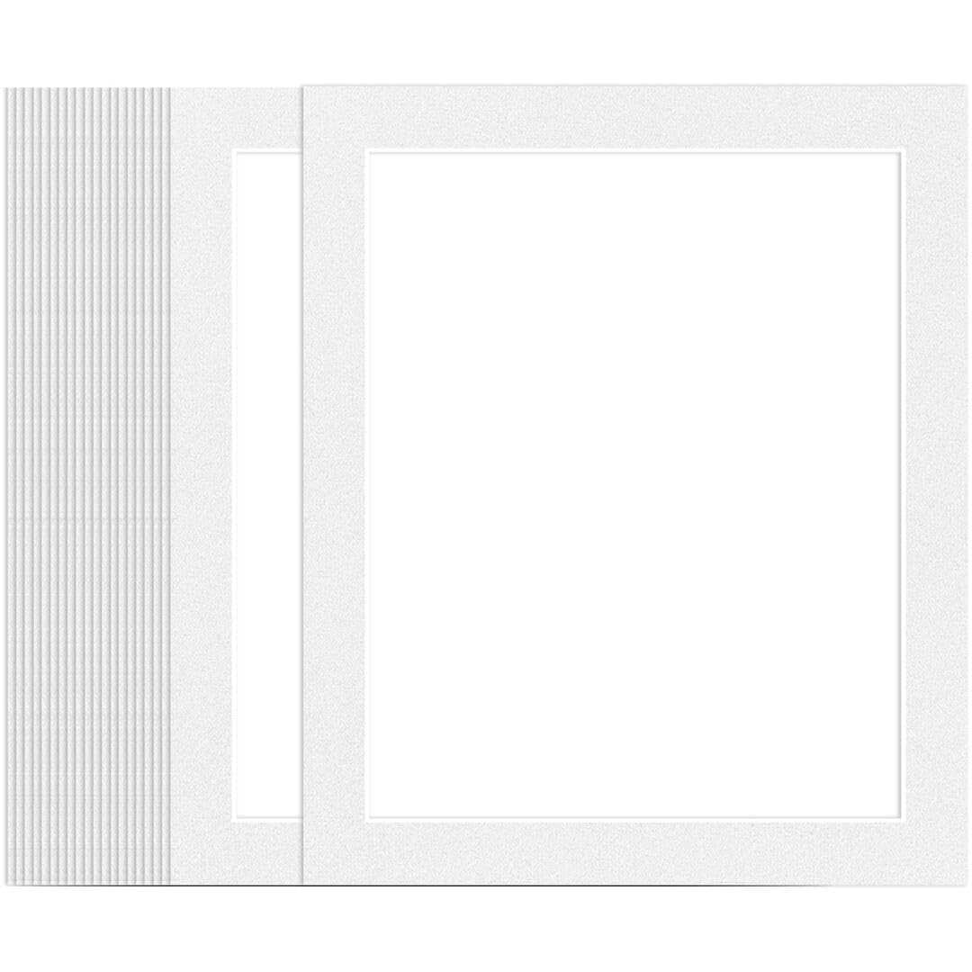 Alison Kingsgate 12X10 White Picture Mounts for 10X8 Aperture – Precision Cut Cardboard Photo Mounts – Ideal for Frames, Posters, Prints, Artwork & Certificates - (Pack of 20)
