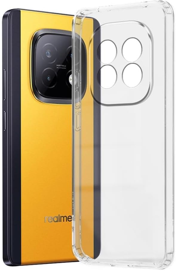 Image of COVERBLACK Flexible Rubber Case Back Cover Compatible for Realme RMX5003 / 70 Turbo 5G - Transparent