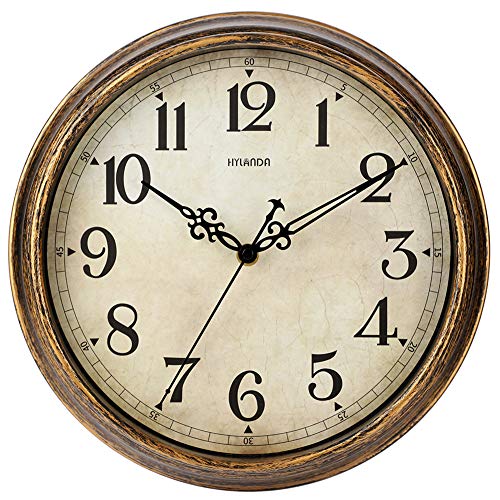 HYLANDA Wall Clock 12 Inch Vintage Wall Clocks Battery Operated
