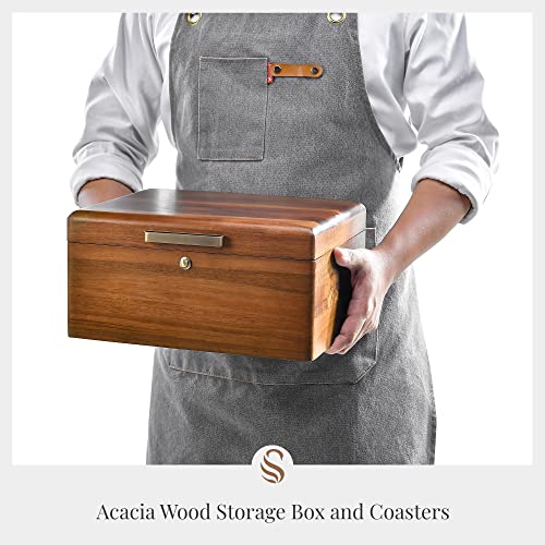 Whiskey Decanter Set With Acacia Wood Storage Box, Whiskey Glasses, Shot Glasses, And Wooden Drink Coasters, Luxury Home Bar Gift Bundle For Men And Women #TOP3