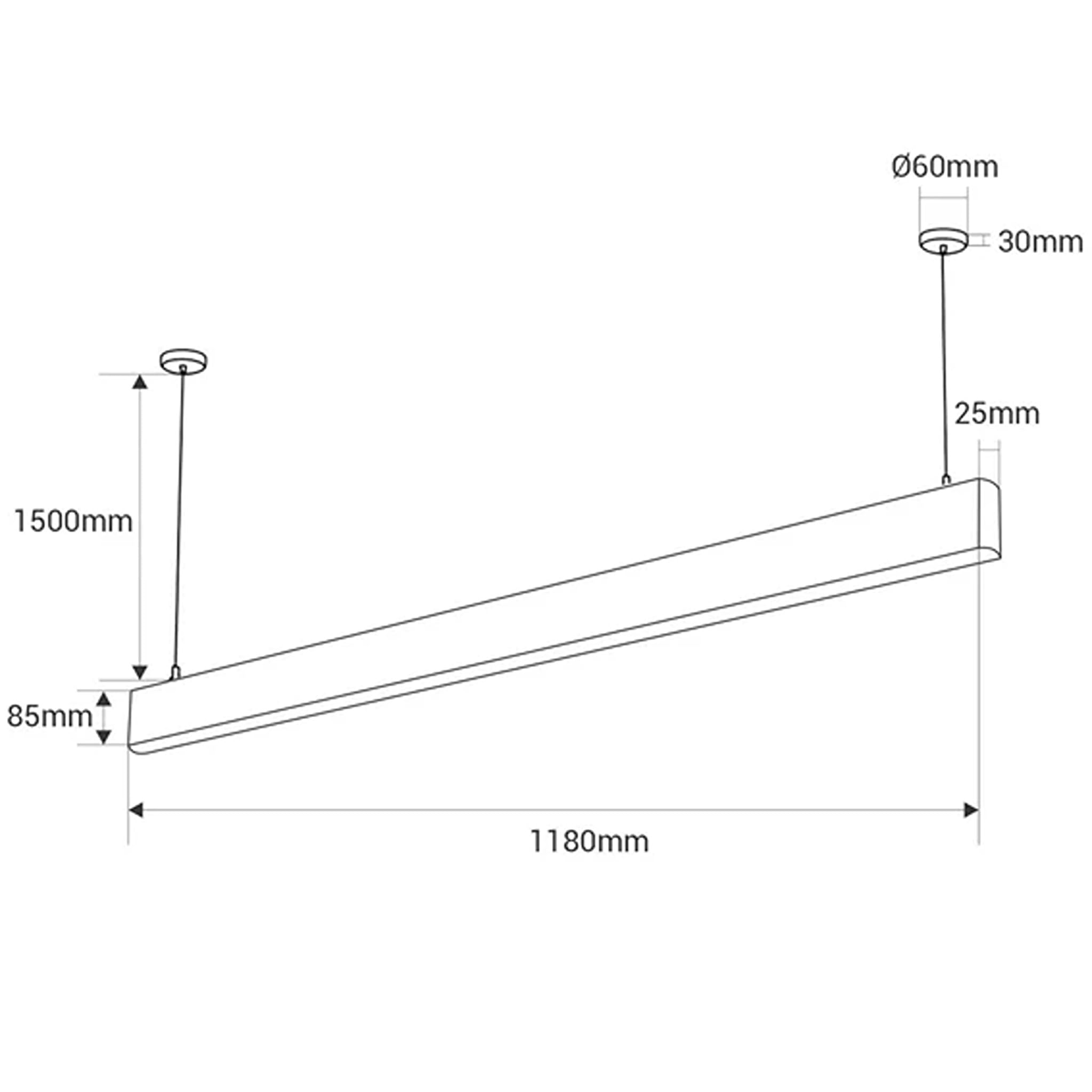 BARCELONA LED Lampada Lineare CCT A Sospensione 120cm 40W Nera