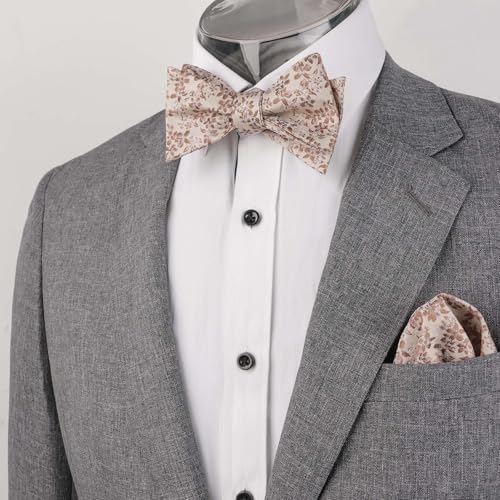 Image of Alizeal Mens 2pcs Floral Pattern Bow Tie Set