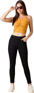 4FLIES Women’s High Waist Jeggings | Super Combed Slim Fit Ankle-Length Pants with Elastic Waistband | Comfortable Denim L... Price In India