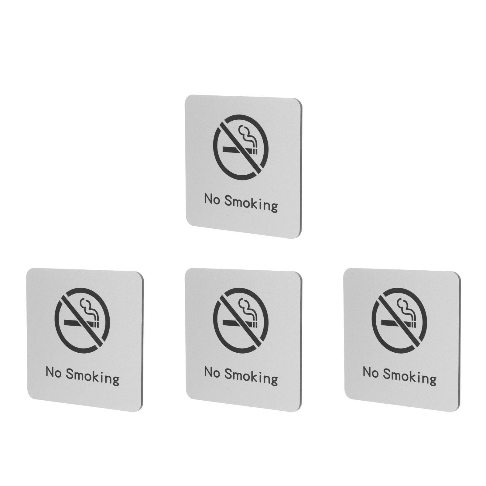 Mobestech No Smoking Sign 3.86 Inch Reflective Metal Safety Sign for Indoor Outdoor Use in Offices Restaurants Hospitals Smoking Ban Reminder