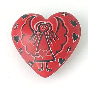 speksteen hart rode engel ca. 5 4 cm