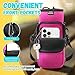 Nuovoware 25oz/32oz Bottle Pouch Holder, Adjustable Shoulder Hand Strap 2 Pocket Sling Neoprene Sleeve Sports Water Bottle Bag for Men Women Hiking Travelling, Magenta