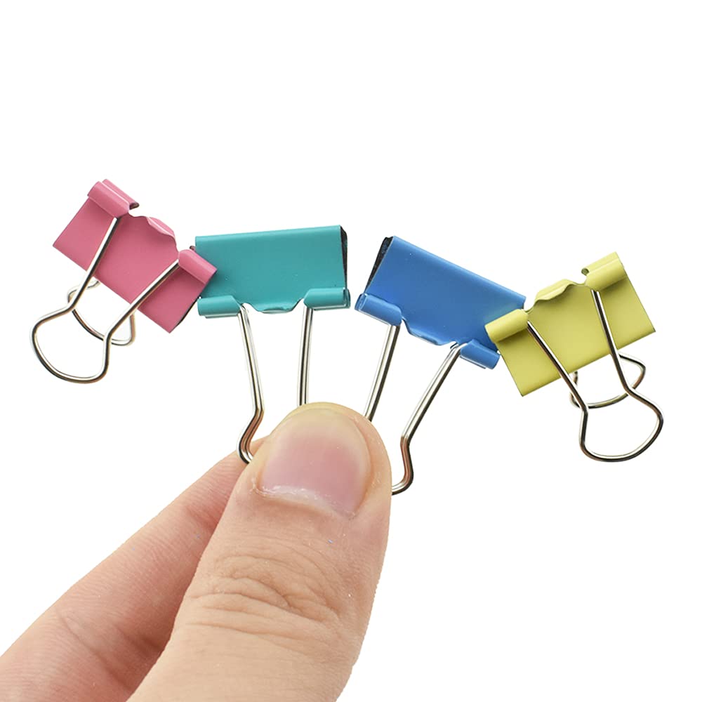 HAHIYO Lot de 30 pinces à papier robustes en acier à ressort - Petite taille de 1,91 cm de large - Capacité de 0,5 cm - Sans bords tranchants - Très résistantes - Réutilisables - Couleur métallique