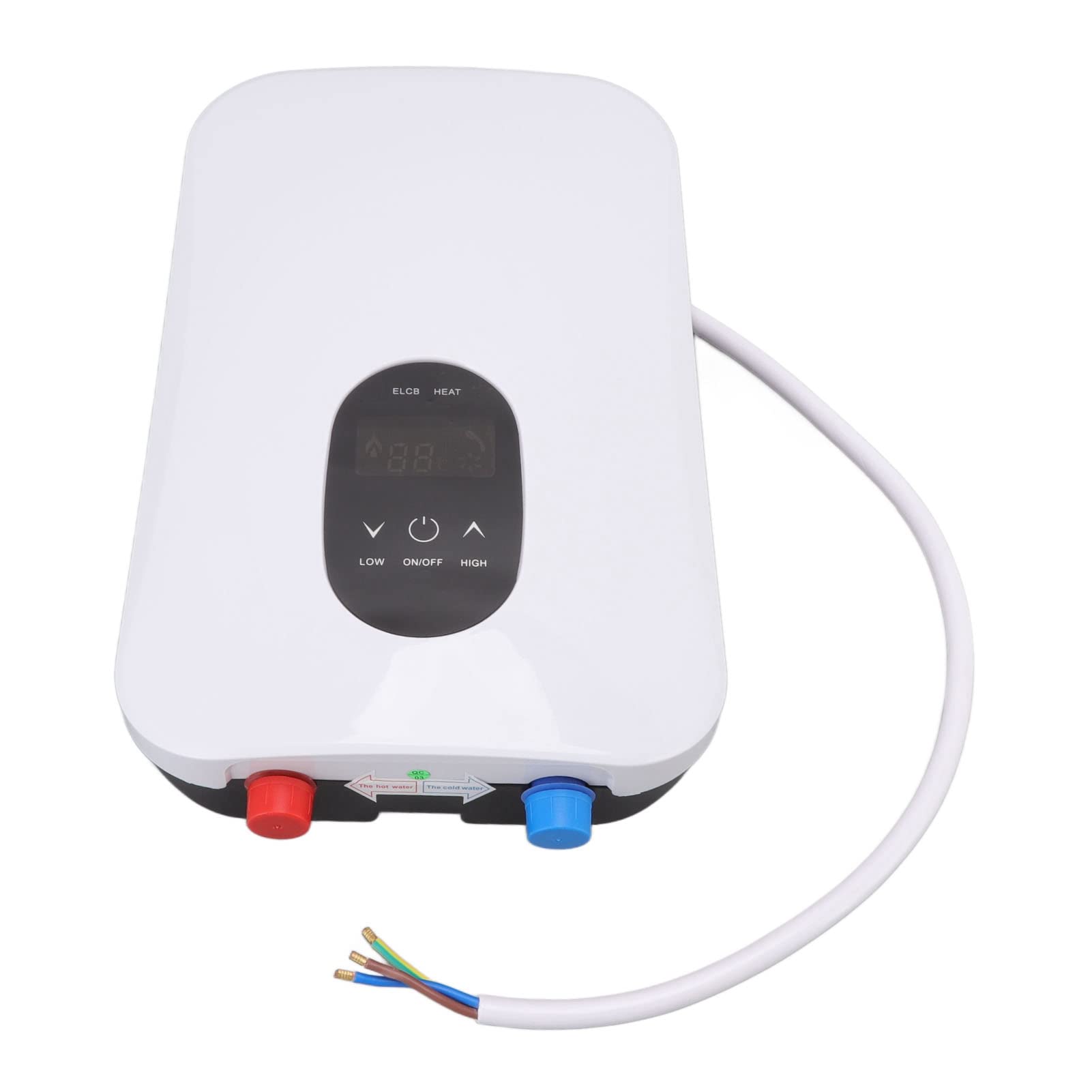 Fdit Calentador de Agua sin Tanque, Calentador Eléctrico Instantáneo | Calentador de Agua Instantáneo 220V, ABS y Acero Inoxidable, 30-55°C