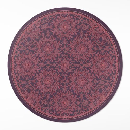 Tapis vinyle cuisine ø130 cm anti-rayure pour protéger le sol de la maison