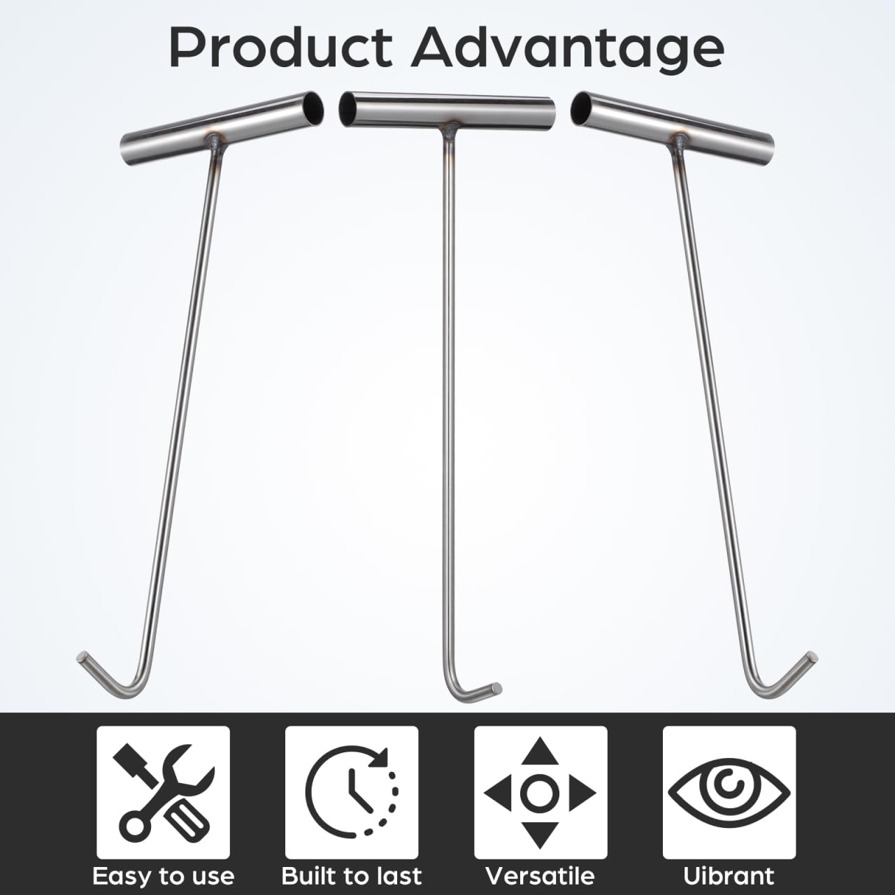 Manhole Cover Hook Tool - Stainless Steel Lift Hook -7