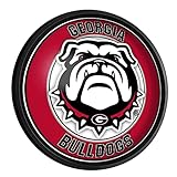The Fan Brands NCAA Georgia Bulldogs: Uga,Round Slimline Lighted Wall Sign,Football, Basketball & Baseball Wall Decor,College Sports Décor for Home, Office, Game Room, Fan Cave & Garage,USA Made