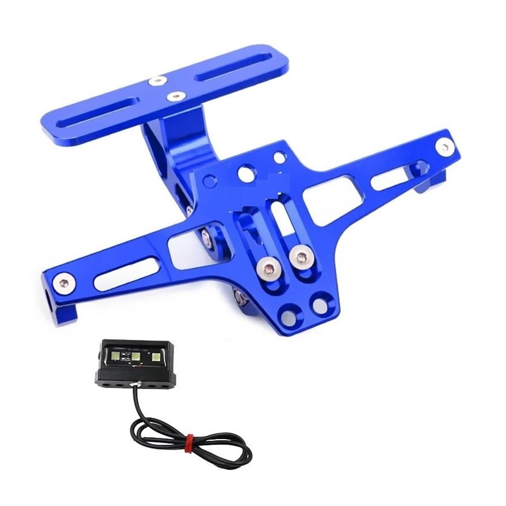 DDGBERFP Motorcycle Adjustable Rear Tail Tidy License Plate Holder Bracket For Honda CB500X CB400 CB1000 X4 NC700 S X VFR 1200 XL 1000 Super Grom 125 MSX 125 1200F(Blue)