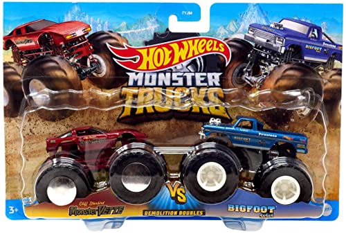Hot Wheels Monster Trucks Demolition Doubles 1/64 - HDG15 - Metal Car - Vette vs Bigfoot