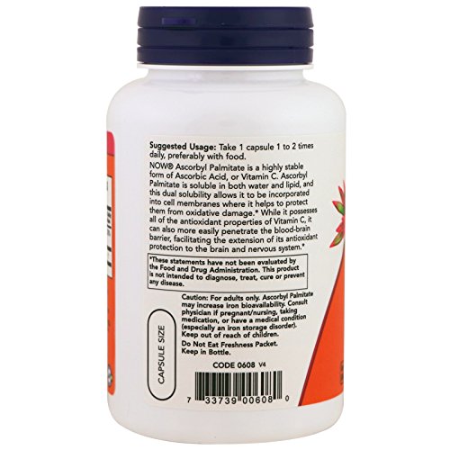 Image of Now Foods, Ascorbyl Palmitate 500 mg, 100 Veg Capsules
