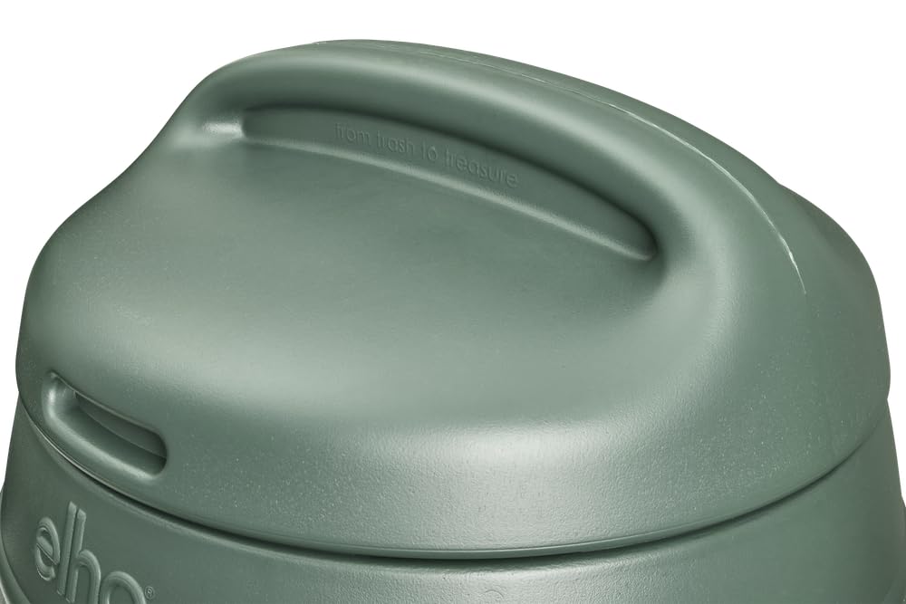 Elho Green Basics kompostownik ogrodowy, 200 l, 100% plastik z recyklingu, Ø dł. 66,6 x szer. 65,0 x wys. 72,5 cm, zielony/zielony liściasty