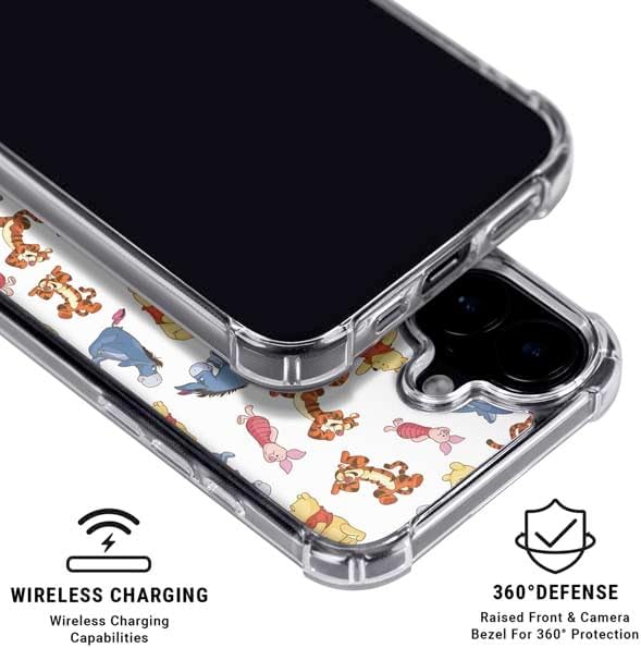 Skinit Clear Phone Case Compatible with iPhone 17 - Officially Licensed Disney Winnie The Pooh Character Pattern Design