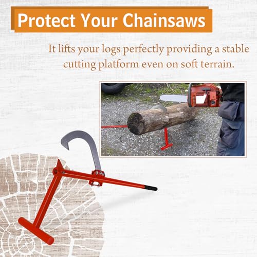 FEBTECH Wood Log Lifter Timber Jack 48\" - Carbon Steel Forestry Tool with Rubber Grip & Adjustable Hook - Logging Tools and Equipment for Wood Workers, Loggers, Sawyers & Firewood Enthusiasts - Thumbnail 6