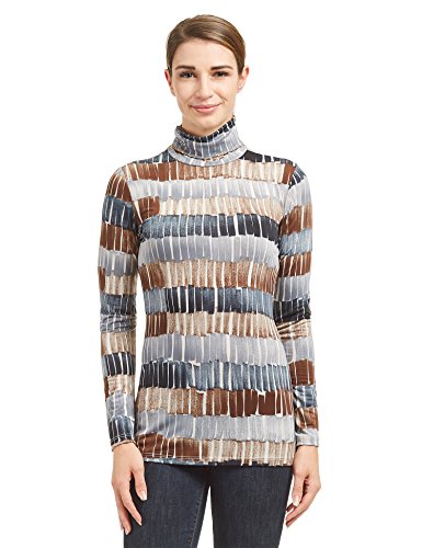 Image of Lock and Love Women's Turtleneck Top Lightweight Long Sleeve Slim Fit Pullover, Soft Rayon Stretch Layering Basic, S-3XL
