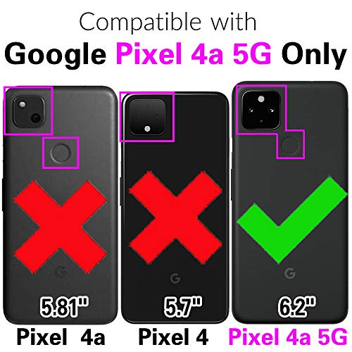 Asuwish Compatible with Google Pixel 4a 5G 6.2 Wallet Case and Tempered Glass Screen Protector Flip Credit Card Holder Cell Accessories Phone Cover for Pixel4a5G UW Pixel4a 5G Pixle a4 G5 4a5G Black