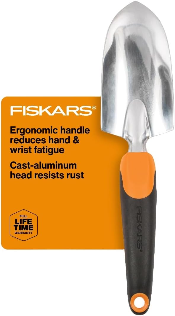 Fiskars Ergo Trowel Heavy Duty Gardening Hand Tool with
