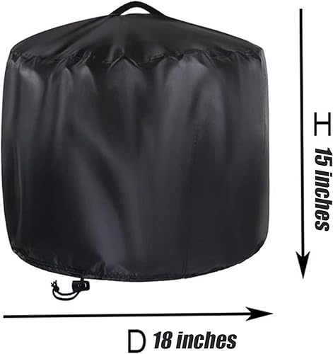 Miniatura 3 de Yuzee Cubierta redonda para hoguera, 18 pulgadas para estufa individual, mesa con asa, cubierta para fogata 420D resistente, cubierta para fogata