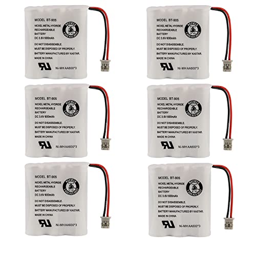 Kastar 6-Pack Battery Replacement for Uniden BT-905 BT905 BP-905 BP905 BT-1006 BT-800 BT800 BP-800 BP800, Uniden TRU3466 TRU348 TRU3485 XE895 XE8950 XE965 XE985