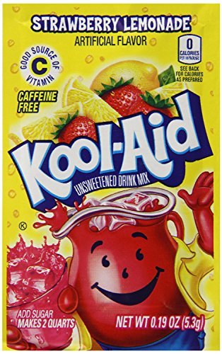 Kool-Aid Twists Soarin' Strawberry Lemonade Unsweetened Soft Drink Mix, 0.19 Ounce Packets (Pack of 48)