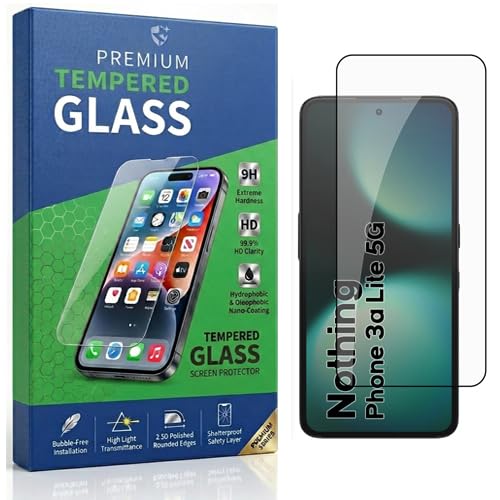 Image of Tempered Glass Compatible With Nothing Phone 3a Lite 5G 6.77 | 9H Hardness | HD Clarity | Anti-Fingerprint | High Touch Sensitivity | Premium Screen Protector Guard