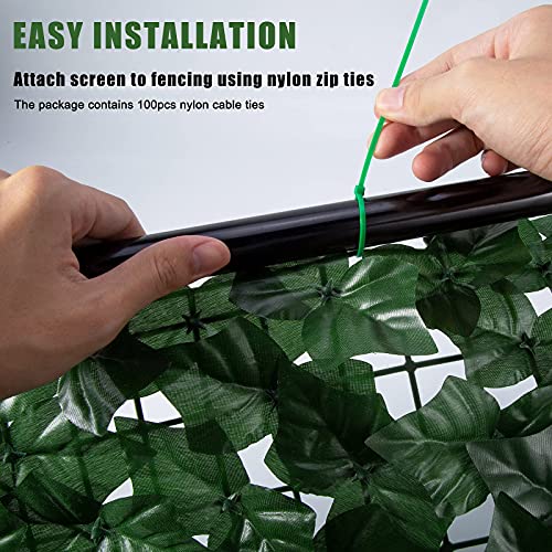 Moeput 157.5 X 39.4 IN Faux Ivy Fence Privacy Screen Outdoor Expandable Artificial Greenery Roll Fake Hedge Wall Patio Green Plastic Leaf Plant Vine Grass Panels Gate Covering thumb #3