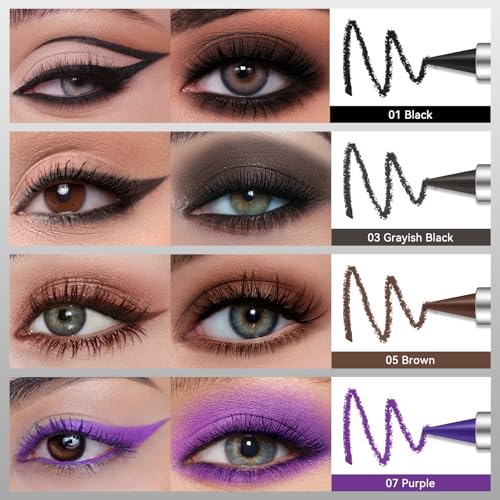 Set 4pz delineador gel ojos negro marrón gris púrpura miniatura 2