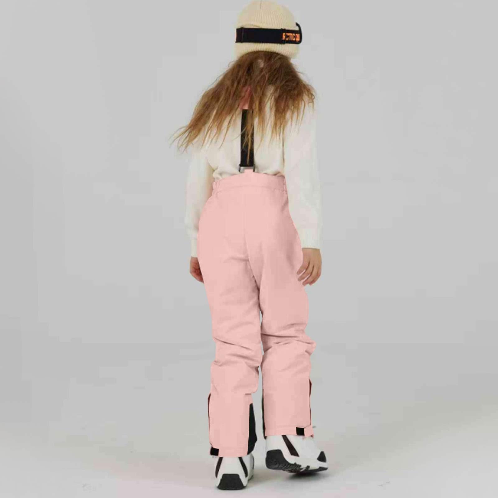 Skihose Kinder,Warme Skihose Kinder Wasserdicht Winddicht Atmungsaktiv Abriebfeste Schneehose Jungen Mädchen Mit Anpassbarer Beinlänge