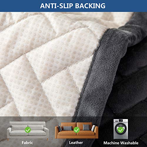 Eismodra Couch Cover,Sectional Couch Covers,Sofa Covers For 3 Cushion Couch,Anti-Slip Sofa Slipcovers For Dogs Cats Kids Loveseat Recliner L Shaped Armrest Backrest,Dark Gray 36''X70''(Only 1 Piece) #TOP3