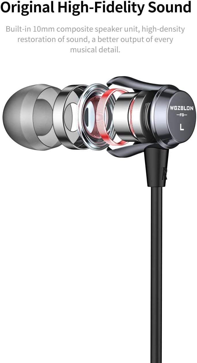Yinyoo BLON FG Strong Bass In Ear Headphones Aluminum Alloy Light Weight Earphones 10mm Composite Diaphragmwith with High-Definition Microphone 3.5mm Plug PVC Earphone Cable - Image 3