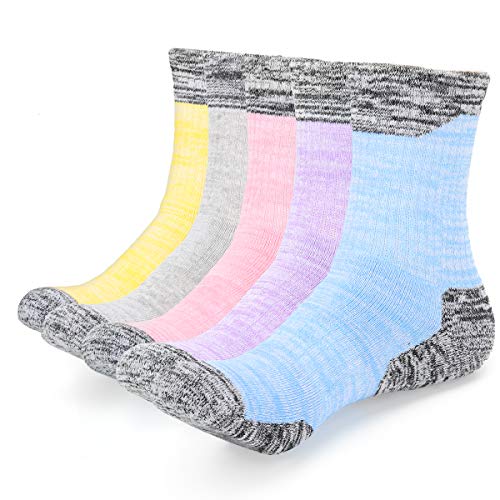 YUEVO SPORTS 5 Paia Donna Calzini Sportivi Terry Trekking Calzini Passeggio Calzini da Lavoro Caldi Traspiranti