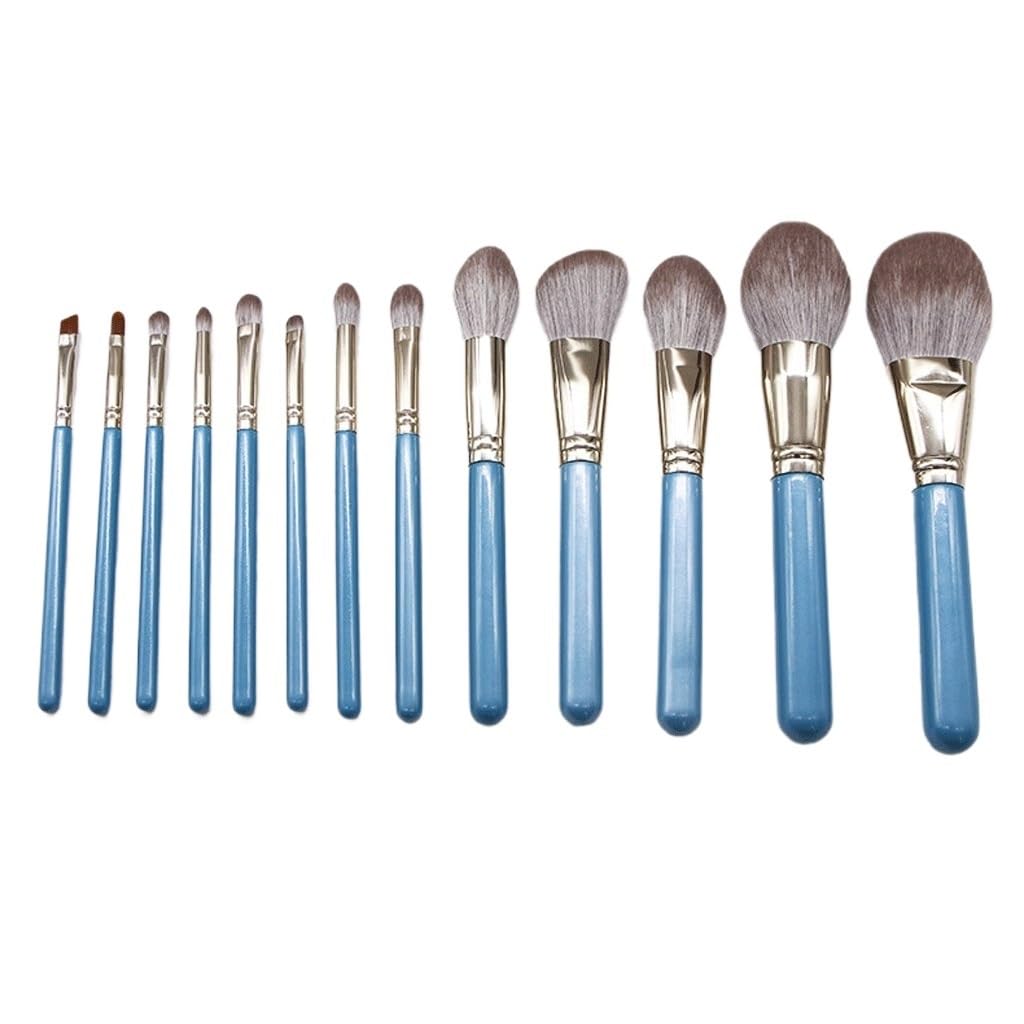 Juego de brochas de maquillaje azul de 13 piezas, juego completo de herramientas de maquillaje, brocha de belleza