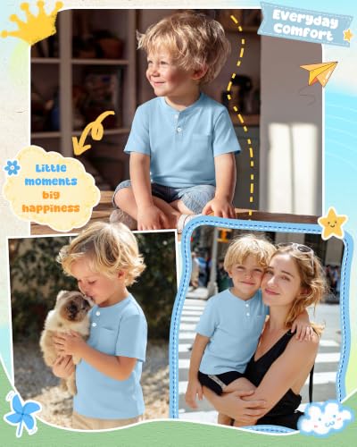 Image of Toddler Boys Cotton Henley T Shirts