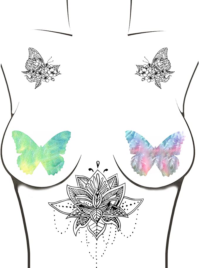 Neva Nude Naughty Knix G String with Matching Nipztix Pasties - - One Size, Rainbow Sherbet Tie Dye Velvet - Image 3