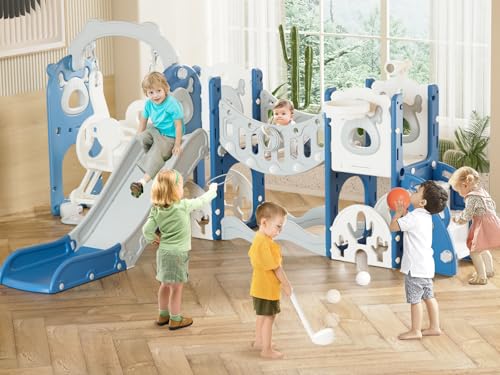 YUFU 12-in-1 Toddler Slide and Swing Set