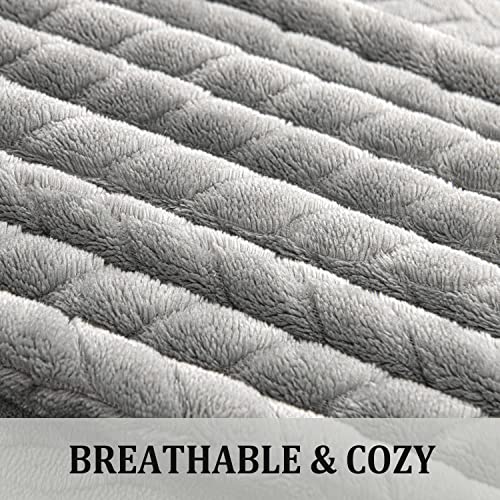 Easycozy Dog Blanket, Cat Blanket,Couch Blanket, Bed Blanket,Wheat Ear Design, Warm and Soft(28 * 40inch) Grey - Image 6