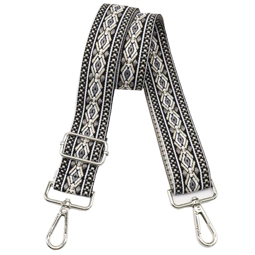 Image of LEMEDE Purse Strap Adjustable Replacement Crossbody Bag Straps Retro Jacquard Embroidery Shoulder Straps for Shoulder Bag