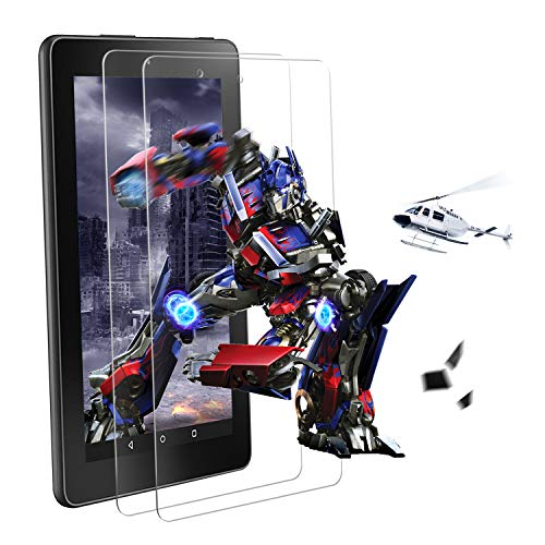AWEHIRU [2 Pack] ZoneFoker All New Amazon Kindle Fire 7 Tablet Screen Protector (7th/9th Generation - 2017/2019 Release), [Bubble Free][Easy Installation][Anti-Scratch][Anti-Fingerprint]