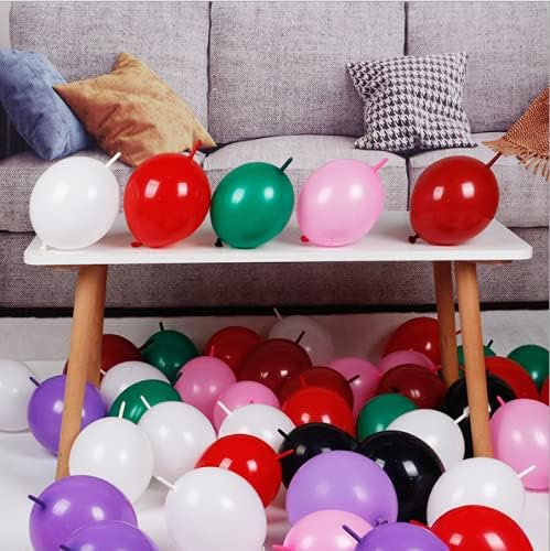 Miniatura 6 de IN-JOOYAA Globo de enlace rosa bebé de 10 pulgadas, 50 globos de enlace rápido para decoración de fiestas