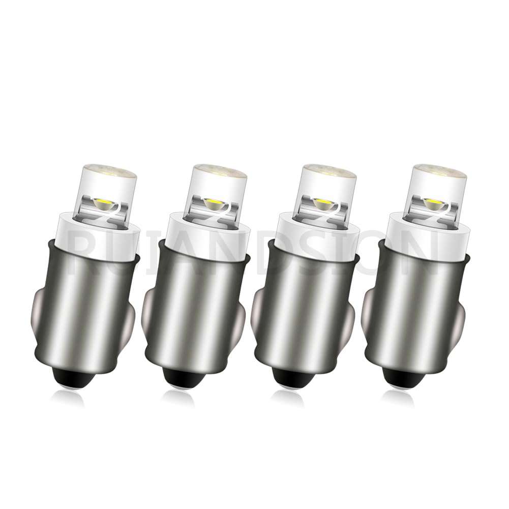 Ruiandsion BA7S 3898 LED Mini Bulb White AC DC 24V Non Polarity DIP Chips Replacement for Car Interior Instrument Dashboard Warning Lights Pack of 4